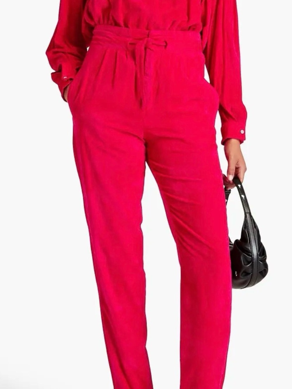 Women’s Isabel Marant Hot Pink Paperbag Vilardo Corduroy Pants
